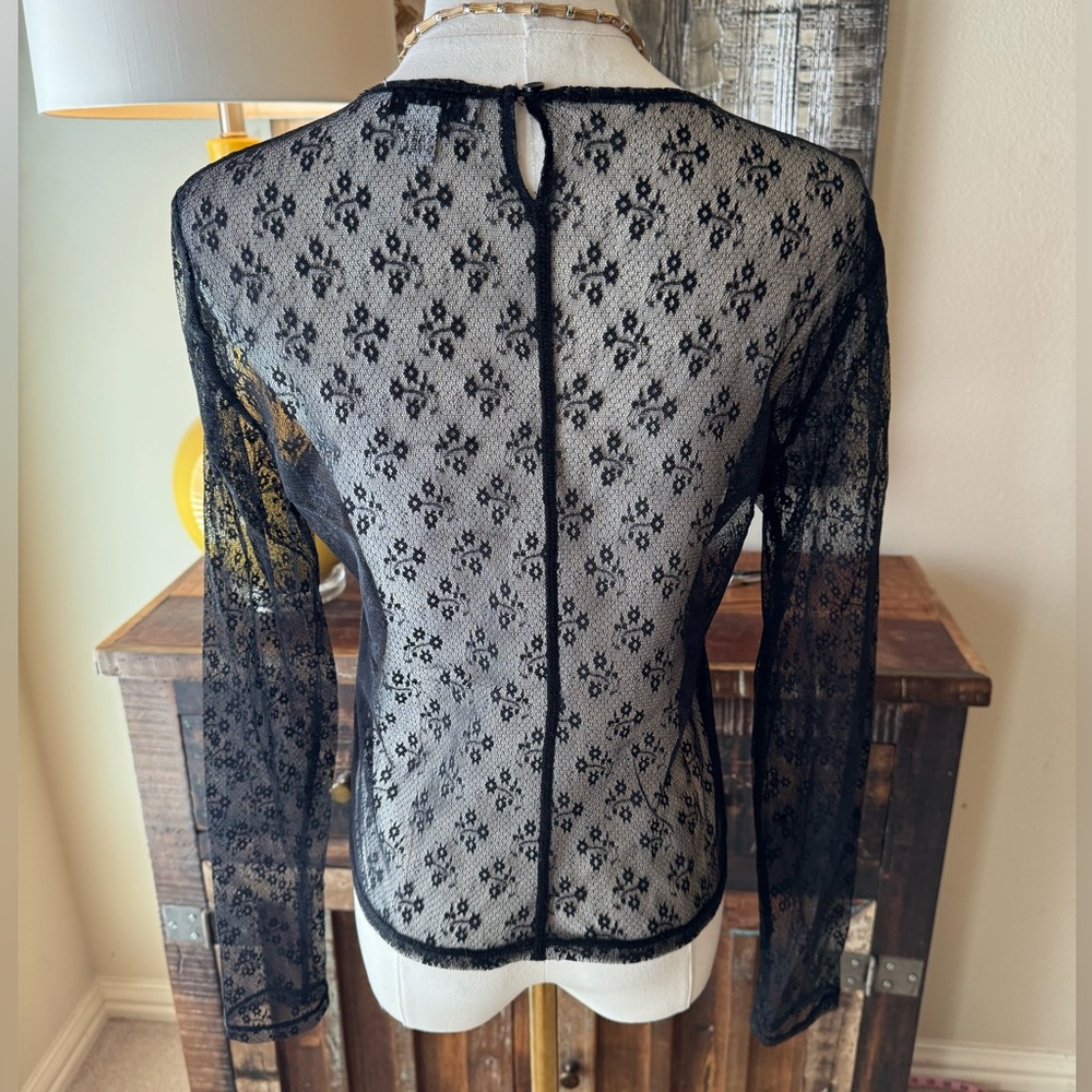 TopShop Black Lace Top - size 10 (M) - Picture 7 of 13